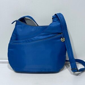 Travelon Anti-Theft Classic Crossbody Bag 42918 Blue Nylon RFID Travel Purse